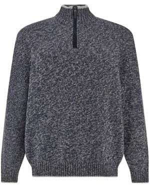 Paul & Shark Melierter Pullover Mit Kurzem Reißverschluss - Grau