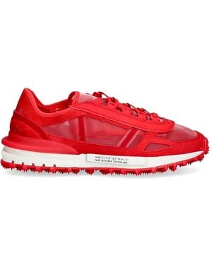 Lacoste Cutout Lace-Up Sneakers - Red