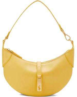 Polo Ralph Lauren Crescent-Shape Leather Shoulder Bag - Metallic