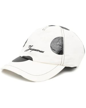 Jacquemus Casquette À Logo Brodé Et Pois - Blanc