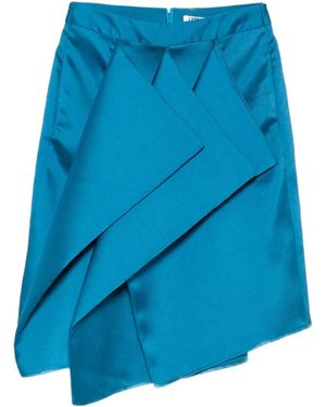 Lutz Huelle Fleuron Draped Midi Skirt - Blue