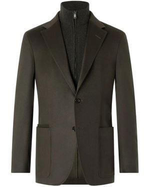 ZEGNA Veste En Cachemire Oasi Foncé - Black