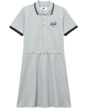 Chocoolate Robe Courte Polo À Lien De Resserrage - Grey