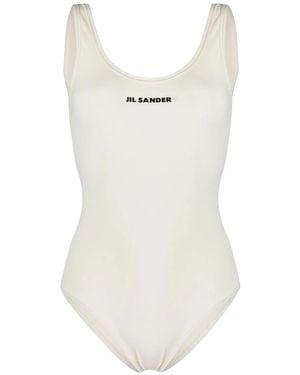 Jil Sander Logo Swimsuit - White