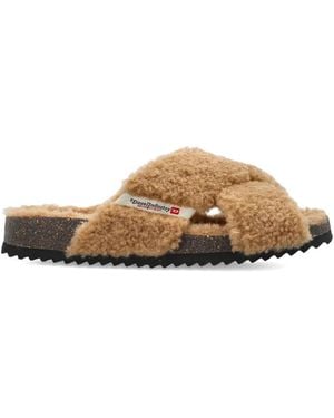 DIESEL 'D-Woodstock-Sa' Slides - Brown