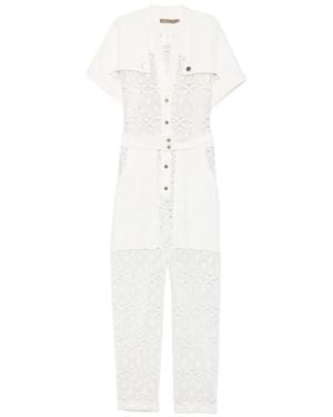 SIMONA CORSELLINI Jumpsuit Mit Blumenspitze - Weiß