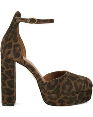 Kurt Geiger Shoreditch leopard-print platform pumps - Braun