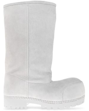 Balenciaga Alaska Fur High Boots - White