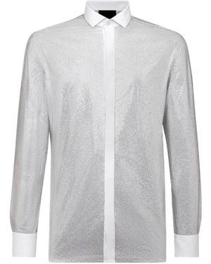 Philipp Plein Crystal Platinum Cut Shirt - White
