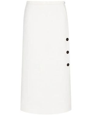 Max Mara Button-Detail Skirt - White