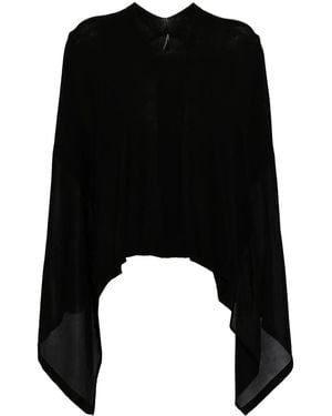 Masnada Draped Hi-Lo Blouse - Black