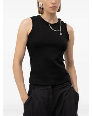 HUGO Chain-Embellished Tank Top - Black