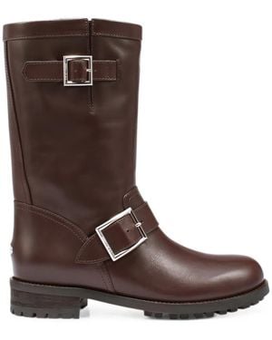 Jimmy Choo Biker Buckle-Fastening Boots - Brown