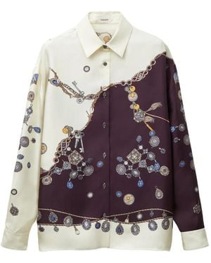 Versace Printed Silk Twill Shirt - Weiß