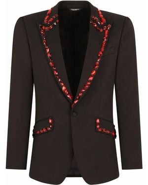 Dolce & Gabbana Sicilia-Fit Rhinestone-Embellished Suit - Black