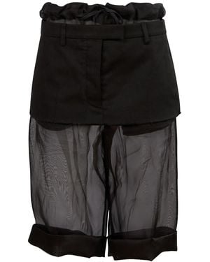 Maison Margiela Deconstructed Layered Midi Skirt - Black