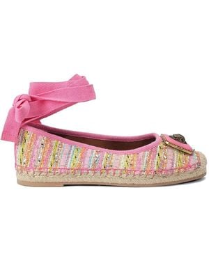 Kurt Geiger Pimlico Tweed Eagle-Plaque Espadrilles - Pink