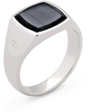 Tom Wood Recycled Sterling Kay Hawk Eye Ring - White