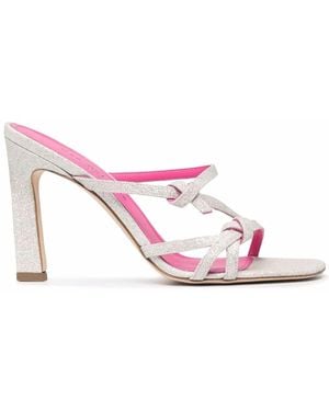 Dee Ocleppo Glittered Leather Sandals - Grey