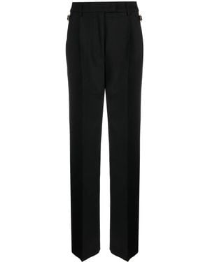 PT Torino Pressed-Crease Straight-Leg Trousers - Black