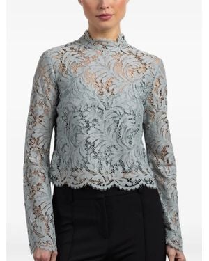 A.L.C. Blusa De Encaje Con Cuello Alto - Gris