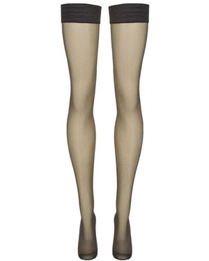 Wolford 20 Stay-Up Sheer Stockings - Black