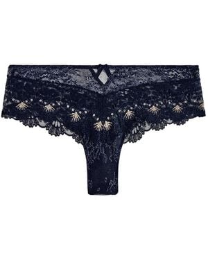 Aubade Art Of Ink Lace-Trim Brief - Blue