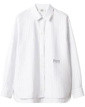 Maison Kitsuné T-Shirt Mit Längsstreifen - Weiß