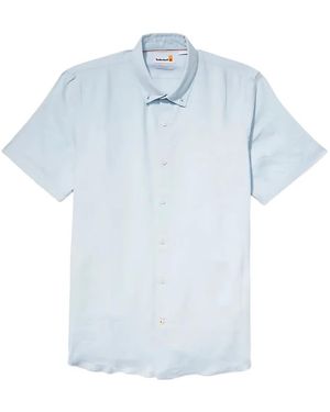 Timberland Linen Short-Sleeve Shirt - Blue