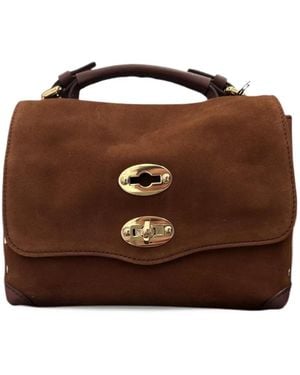 Zanellato Mini Postina Suede Tote Bag - Brown