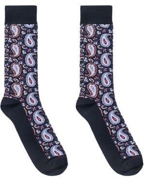 Etro Paisley-Patterned Socks - Blue