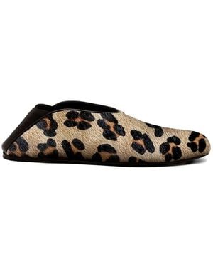 Gia Borghini Granny Leopard-Print Mules - White