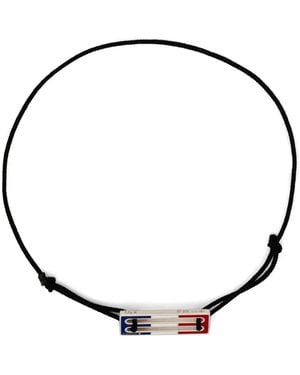 Le Gramme Lacquered Tricolour Cord Bracelet 2,5G - Blue