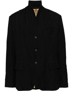 Masnada Stand-Up Collar Blazer - Black