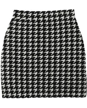 Burberry Houndstooth-Pattern Mini Skirt - Black