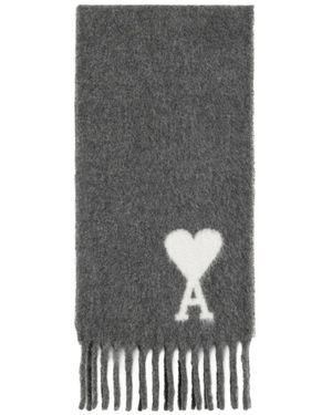 Ami Paris Ami De Coeur スカーフ - グレー