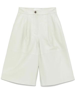 Yves Salomon Leather Shorts - White