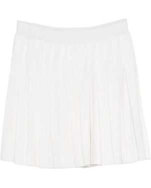 Ermanno Scervino Pleated Knitted Mini Skirt - White