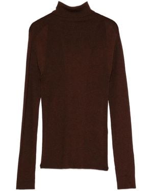 A.P.C. Ribbed Turtleneck Jumper - Brown