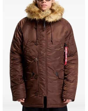 Alpha Industries N-3B Vf 59 Faux-Fur Trim Jacket - Brown