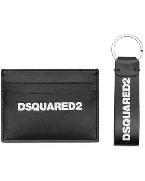 DSquared² Logo-Print Card Holder Set - Black
