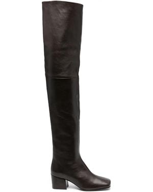 Lemaire 60Mm Leather Thigh-High Boots - Black
