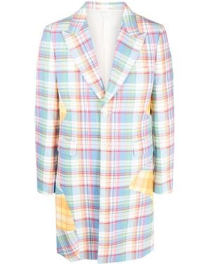 Comme des Garçons パッチワーク シングルコート - ホワイト