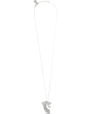 Ferragamo Gancini Halskette Mit Kristallen - Weiß