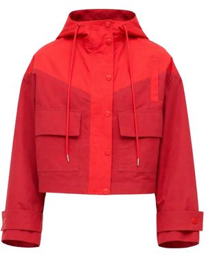 STAUD Chaqueta Alta Con Capucha - Rojo