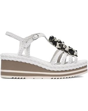 Toni Pons Braided-Detail Wedge Sandals - White
