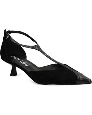 Bibi Lou 40Mm Canna T-Strap Pointed Court Shoes - Black