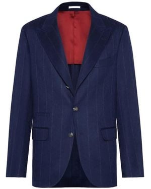 Brunello Cucinelli Blazer Gessato - Blu