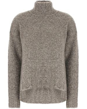 Giorgio Armani Strukturierter Pullover mit Stehkragen - Grau