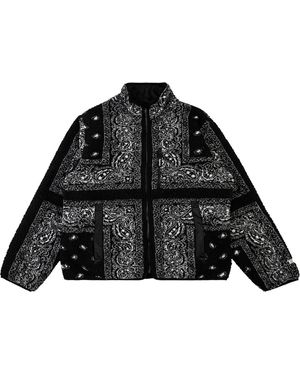 Supreme Reversible Bandana Fleece Jacket - Black